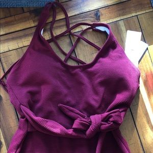 Cupshe “Wine Red Bowknot” Onepiece